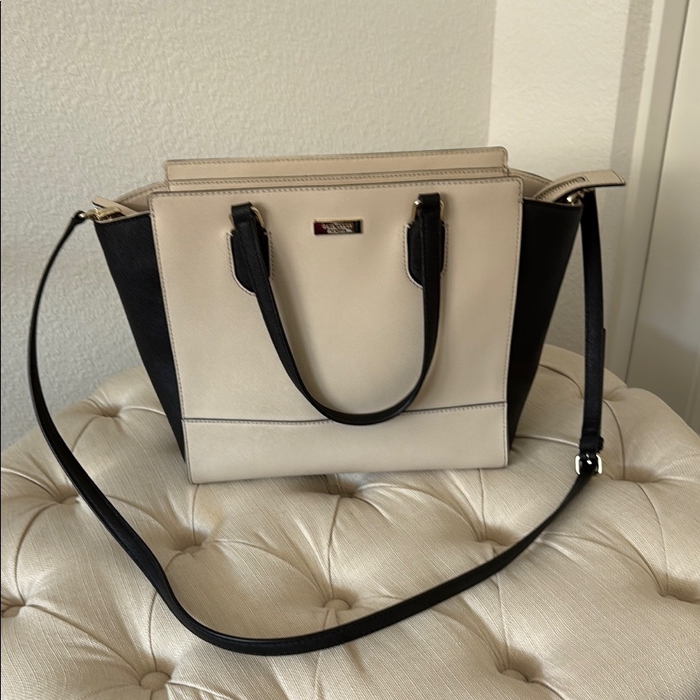 Kate Spade Cream & Black Structured Tote - Picture 12 of 14